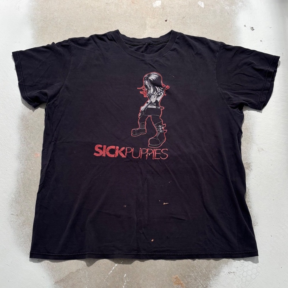 Sick Puppies Band T-Shirt Mens XL Black I Wanna Rock Like Emma Anzai Graphic Tee
